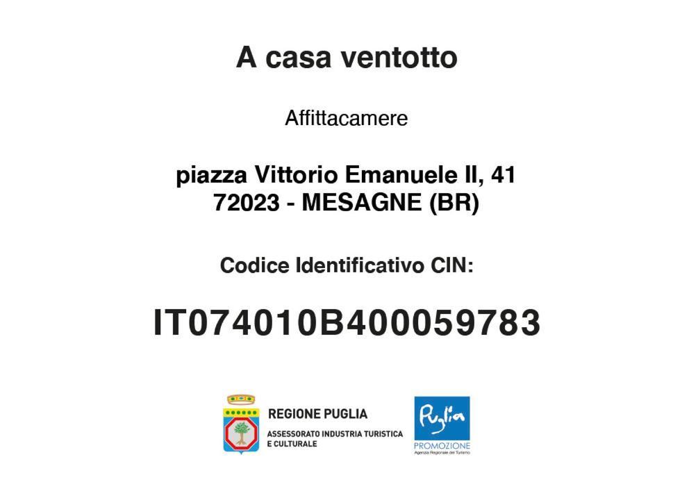A Casa Ventotto Bed & Breakfast Mesagne Exterior foto